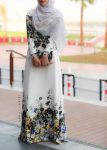 Çiçekli tesettür elbise 2017